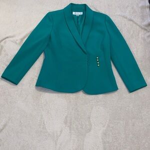Tahari Arthur S. Levine Green Blazer Women’s Size 6 Gold Button